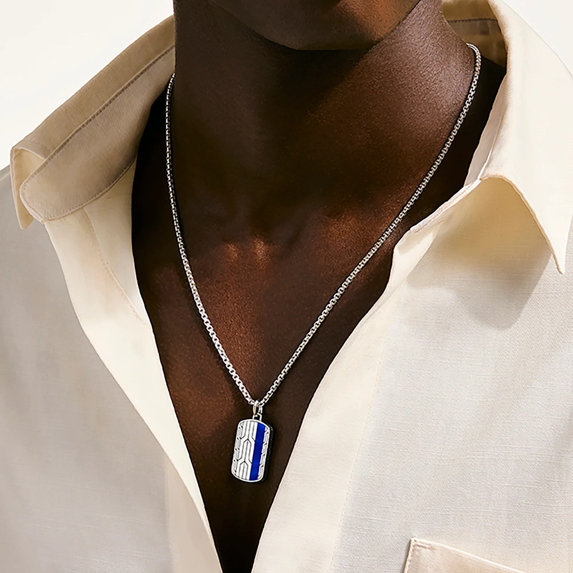 Icon 50 Pendant, Sterling Silver, Lapis Lazuli|HMS989881LPZ - Image 5